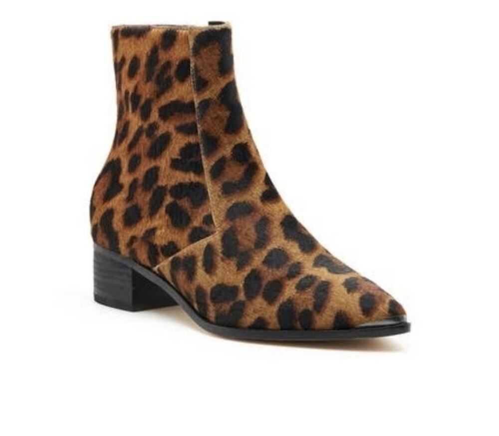 Botkier Boots Women's Size 7.5 Brown Leopard Greer Calf Hair Ankle Booties
